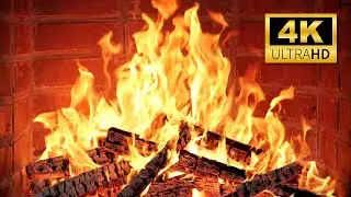 🔥 February Night Fireplace 4K 🔥 Warm Crackling Woods for Stress Relief & Winter Meditation
