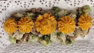 potato flower tutorial for vegetable tray #appetizers #healthy food