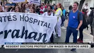 Resident doctors protest low wages in Buenos Aires
