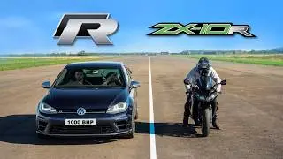 1000BHP GOLF R HYPER HATCH vs KAWASAKI ZX10R NINJA