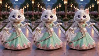 3D Animated Kitten Looks in South Asian Traditional Fashion | Royal Pixar-Style Cat Art