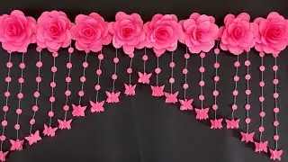 PAPER ROSE FLOWERS DOOR HANGING | PAPER FLOWERS DOOR HANGING TORAN