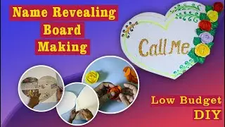 Baby Name Revealing Board Making at Home | DIY Baby Reveal Decoration 💖#babynamereveal #diy