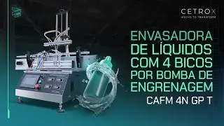 Envasadora Autom&aacute;tica de L&iacute;quidos de Bancada com 4 Bicos por Bomba de Engrenagem CAFM 4N GP T