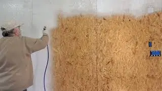 Graco x5 paint sprayer spraying OSB