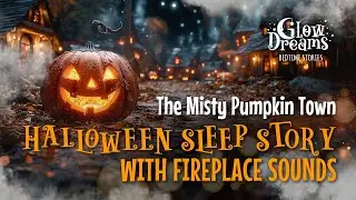 Cozy Halloween Sleep Story 🎃 Misty Pumpkin Town with Fireplace Crackle for a Peaceful Autumn Night