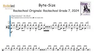 'Byte-Size' - Rockschool Grade 7 Drum Tutorial (2024) | Full Score + Play-Along
