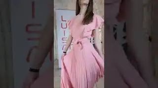TWINSET MILANO ABITO LUNGO CON PIZZO E PLISS&Eacute;