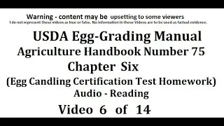 USDA Egg-Grading Manual, Agriculture Handbook Number 75 Chapter Six (Egg Candling Book)
