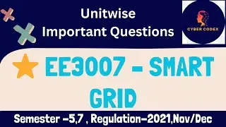 ⚡ EE3007 &ndash; SMART GRID Important Questions | NOV/DEC 2025 | Tamil |Anna University|Unit-wise Revision