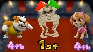 Mario Party 9 Minigames – Skeleton Luigi & Mario DOMINATE?!