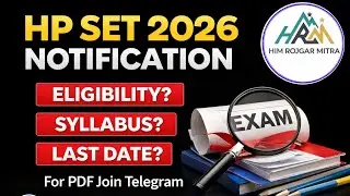 HP SET 2026 Notification | Eligibility, Syllabus & Last Date | Complete Details | @HRMEDUCATION 