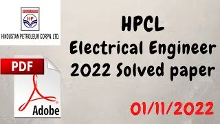HPCL 2022 Electrical Engineer Solved Paper | HPCL Previous year solved electrical paper |