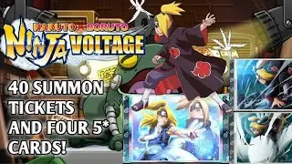 NARUTO X BORUTO NINJA VOLTAGE | 40 SUMMON TICKETS AND FOUR 5* CARDS |