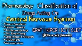 Drugs Acting on CNS ( central nervous system ) Pharmacology Classification #gpat #niper #pharmacy