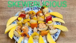 Smoked Mango Shrimp Skewers with MOJO Marinade!