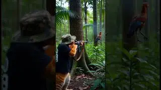Orange Cat-Hunting in the Forest #cat #orangecat #shorts