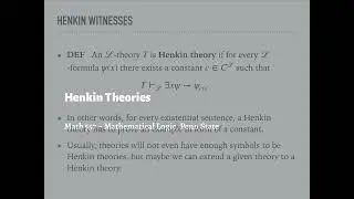 Mathematical Logic – Henkin Theories