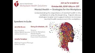 Mental Health &ndash; Strategies for the Workplace