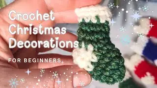 Crochet Christmas tree Ornaments How to crochet The Easiest Mini Christmas Stockings Quick beginners