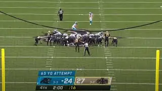 Joey Slye Misses 65 Yard Field Goal by INCHES | NFL Record Attempt