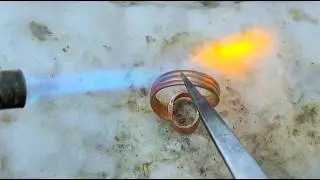 Black stone copper ring making ! How to make a copper twisted ring 