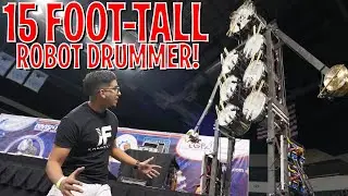 The 15 FEET-TALL Robot Drummer REVIEW! - Ponytrap - Robotters International Festival 2020!