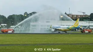 Cebu Pacific Air flight 5J985, The Inaugural flight from Clark Angeles to Davao | Water Salute
