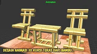Desain animasi kursi bambu unik