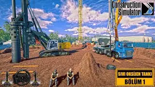 Construction Simulator 2022 Sıvı Oksijen Tankı B&ouml;l&uuml;m 1 - Temel i&ccedil;in Fore Kazık &Ccedil;akıyoruz