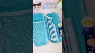 Filling my pencil case with blue stationery #asmr #stationery #pencilbox #shorts