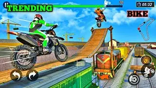 New bike 🚳 stunt trending game 3d || 2025 trending bike stunt game 