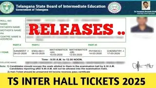 TS INTER Hall Tickets 2025 RELEASES || watch it for more details ||