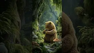 Bear 🐻 shares honey 🍯 #kids