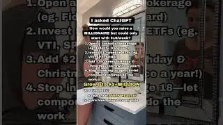 I asked Chat GPT  How would you raise a MILLIONAIRE but could only start with $10week