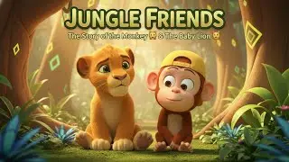 Monkey & Baby Lion 🐵🦁 | Sweet Jungle Friendship Story