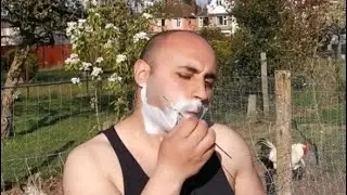 Straight Razor Wet Shave in the Back Garden With Relaxing Sounds of Nature ASMR