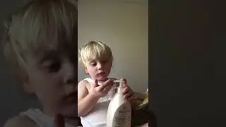 Lotion eating baby