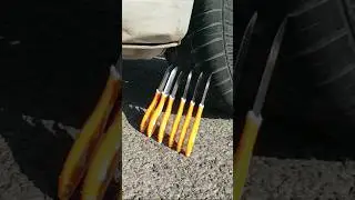 EXPERIMENT 😱 Sharp Knives vs Car Tire Shocking #crusher #experiment #knife #shocking #shredder #asmr