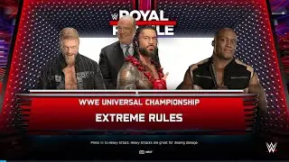 WWE 2K25 - Edge vs Roman Reigns vs Bobby Lashley - Double Title Match