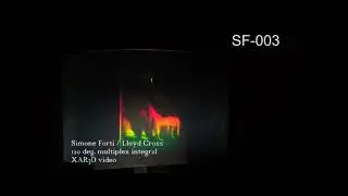 Simone Forti, Lloyd Cross,  Big Jump on Back, c. 1976, holographic film, 120 deg.