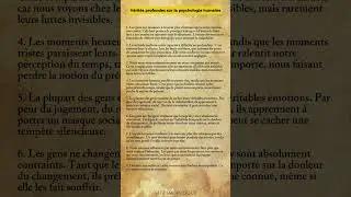 V&eacute;rit&eacute;s profondes sur la psychologie humaine