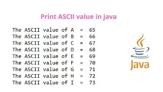 how to print ascii value in java || print ascii || malayalam || Code eureka