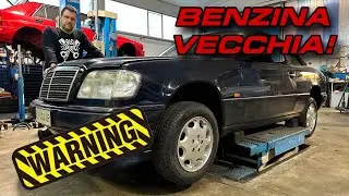 un restauro conservativo per questa Mercedes w124 cabrio che riposava in box da parecchi anni..