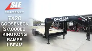 7X20 Gooseneck Equipment Trailer with (2) 7K Axles & Mini King Kong Ramps
