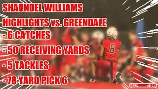 SHAUNDEL WILLIAMS' 78 YARD PICK 6! - SOUTH MILWAUKEE ROCKETS VS. GREENDALE - WEEK 6