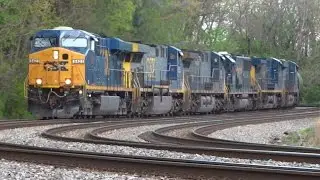 Six-Locomotive-Powered CSX Freight Train
