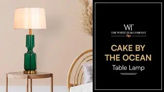 Cake By The Ocean Green, Silver Tinted Glass Table Lamp | The White Teak Company by Asian Paints