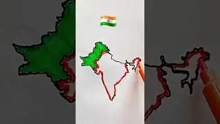 Нарисуйте карту флага Индии 🇮🇳 #Индия