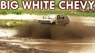 Big White Chevy Mudding At Country Boys Spring Mud Bog